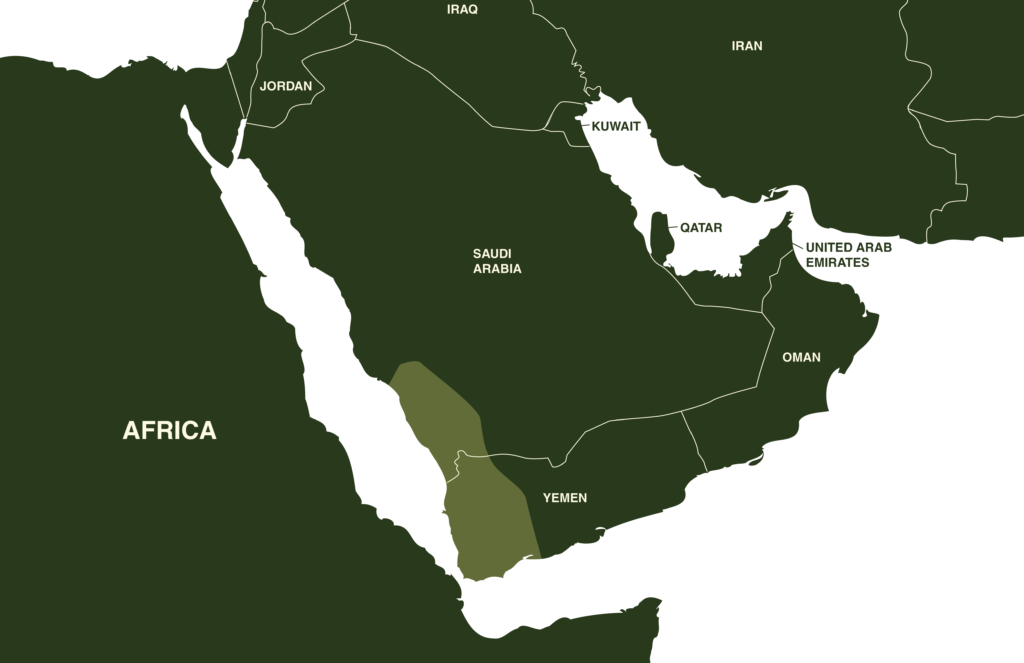 Veiled Chameleon Map Geographical Range Middle East
